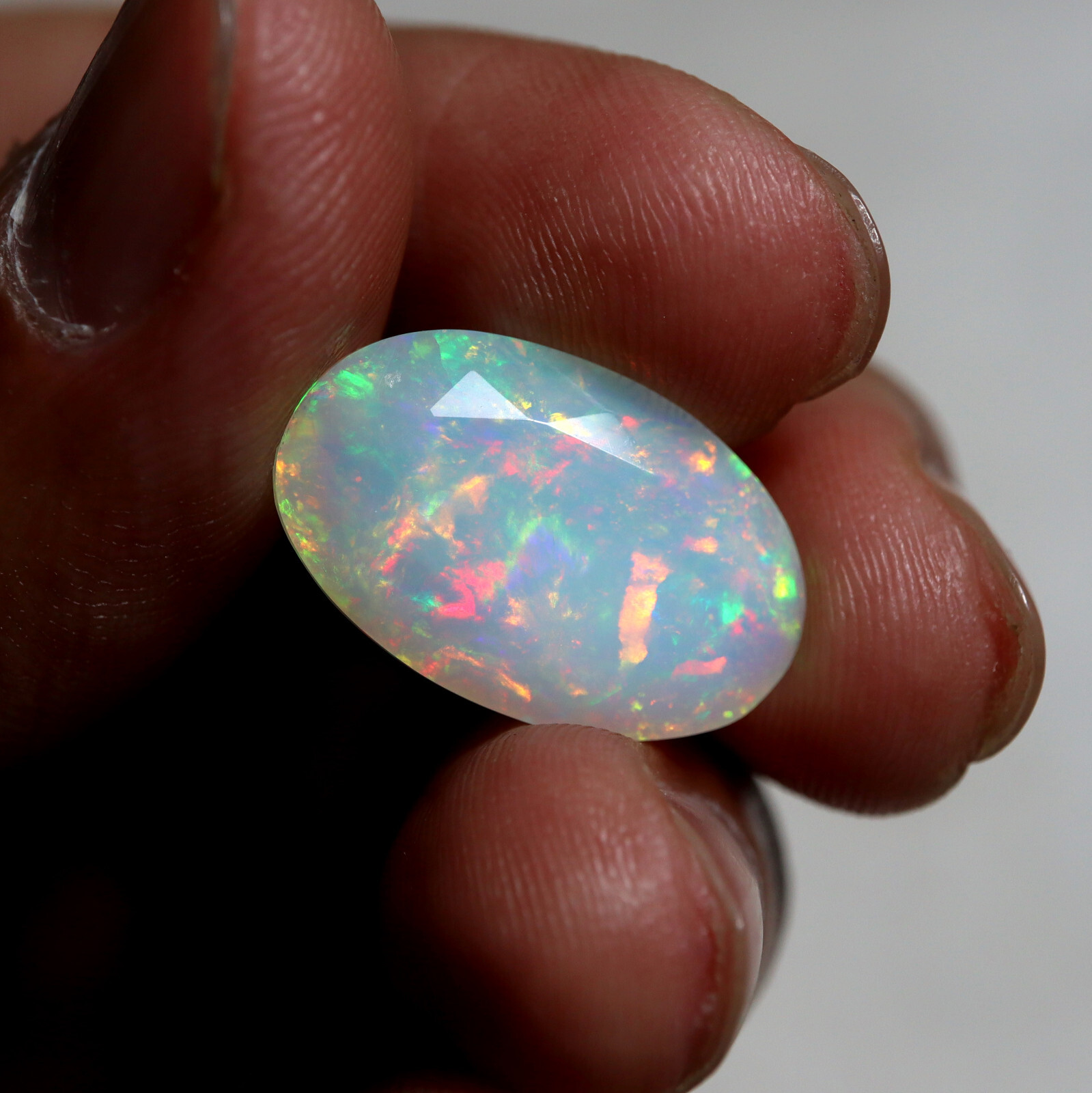 11.3 Cts 21×13.4×10.8 MM Natural Top Grade Multi Fire Ethiopian Opal Oval Cut