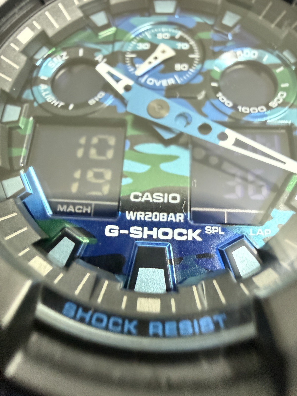 Casio G-SHOCK GA100CB-1A Men’s XL 3-Eye Cool Blue Black Camo Ana-Digi Watch