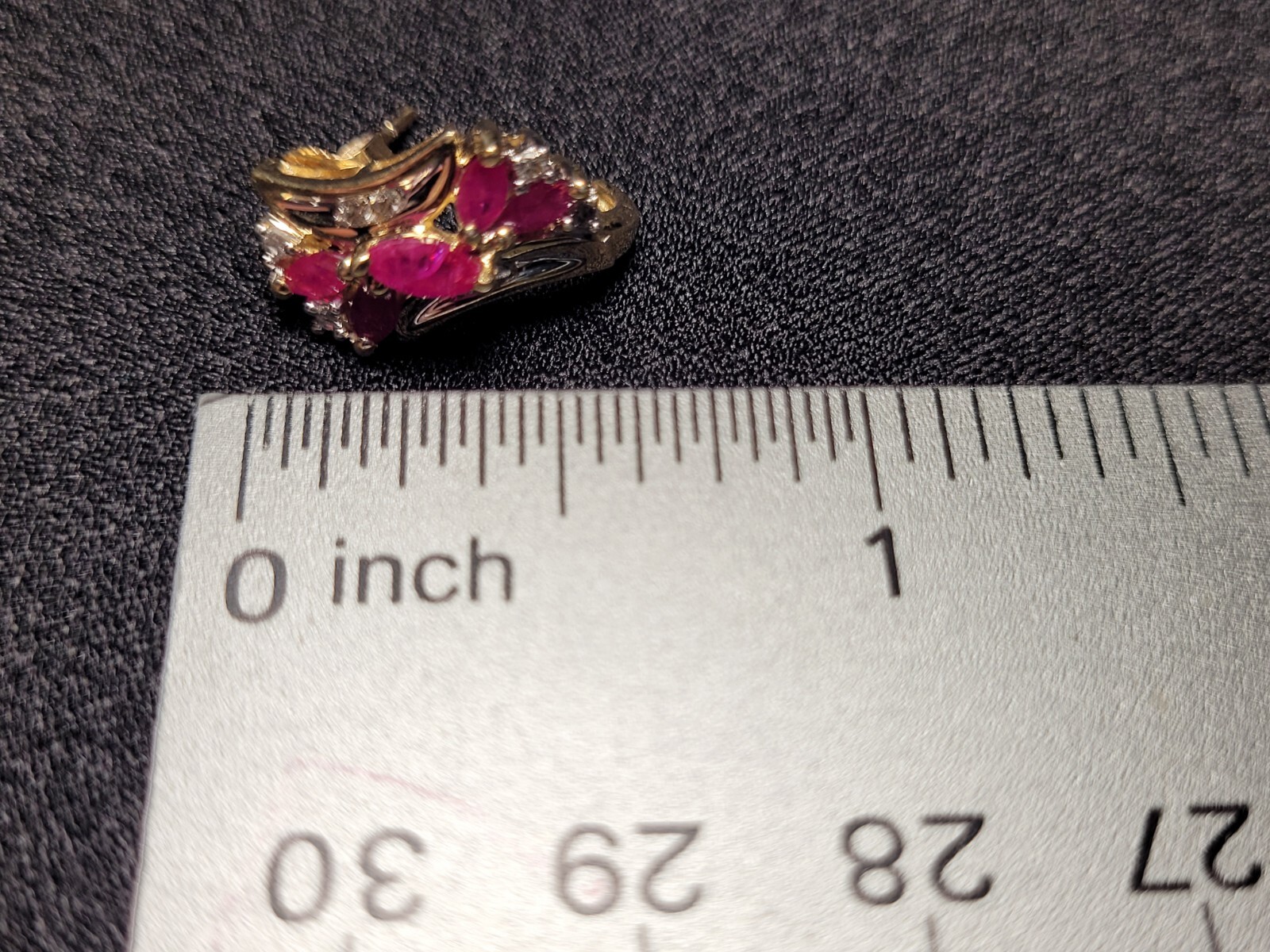 10kt Yellow Gold Ruby And Diamond Earrings Stamped IKG I-4562