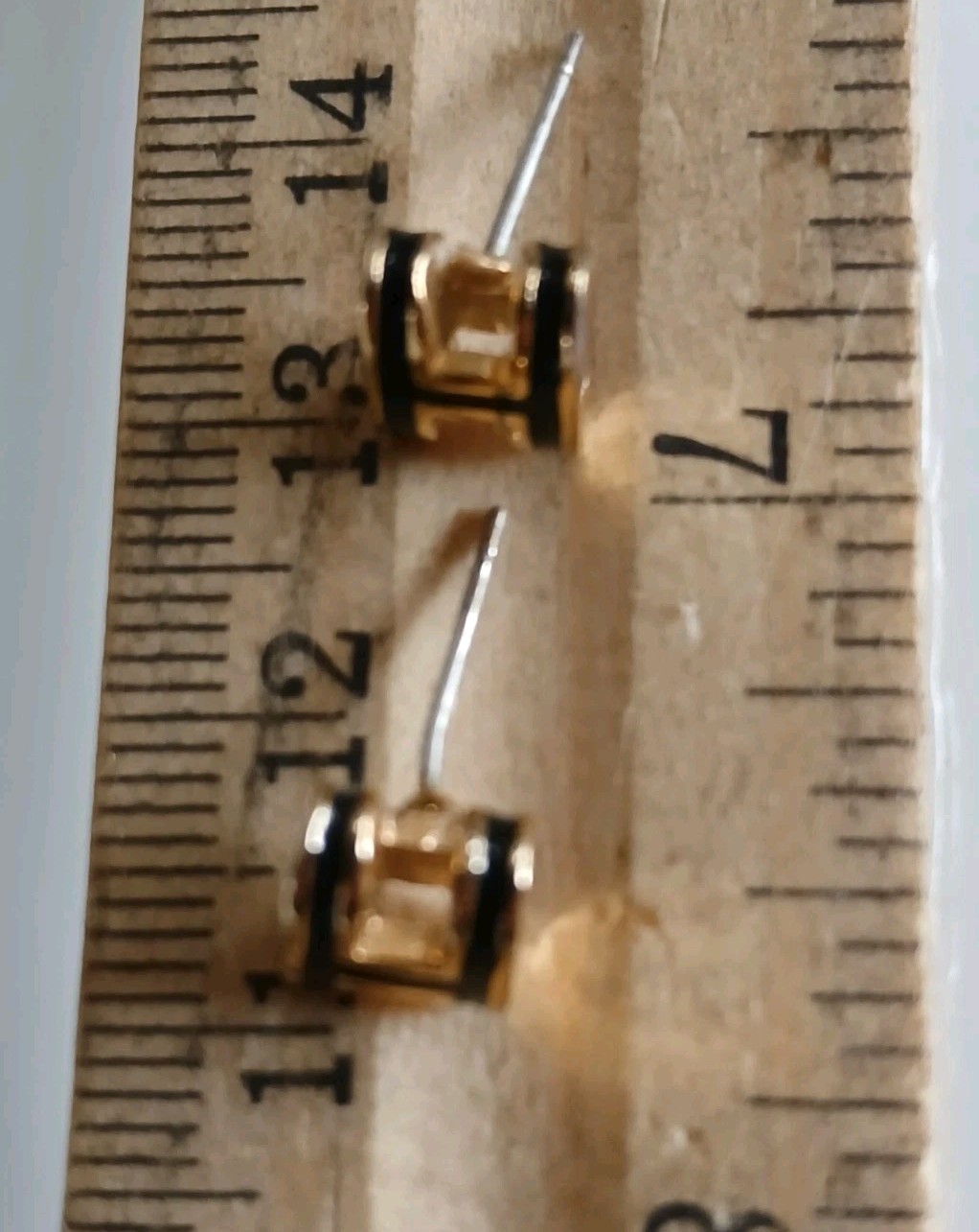 Mini Pop H Enamel Gold Plated Stud Earring