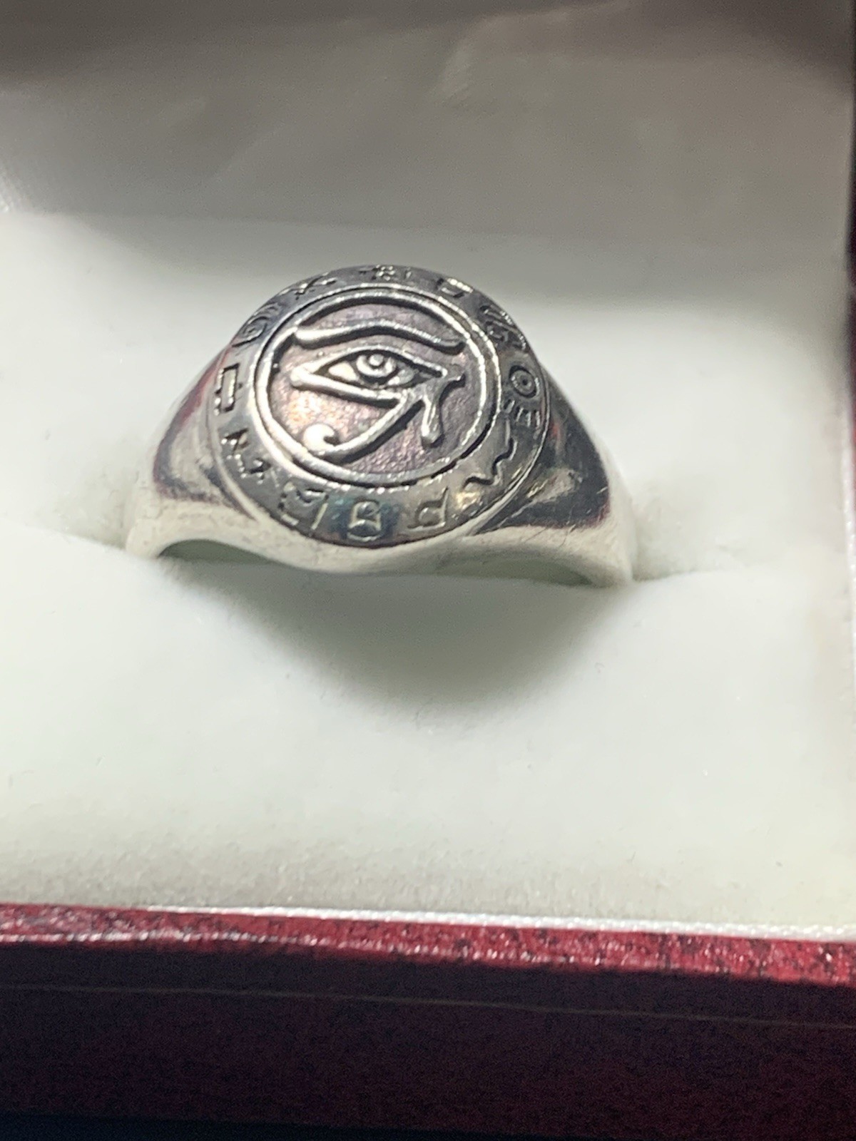 Egyptian Eye Of Horus Ra(Udjat) Men’s Ring By Peter Stone 925 Ster.Sz 11 8grams