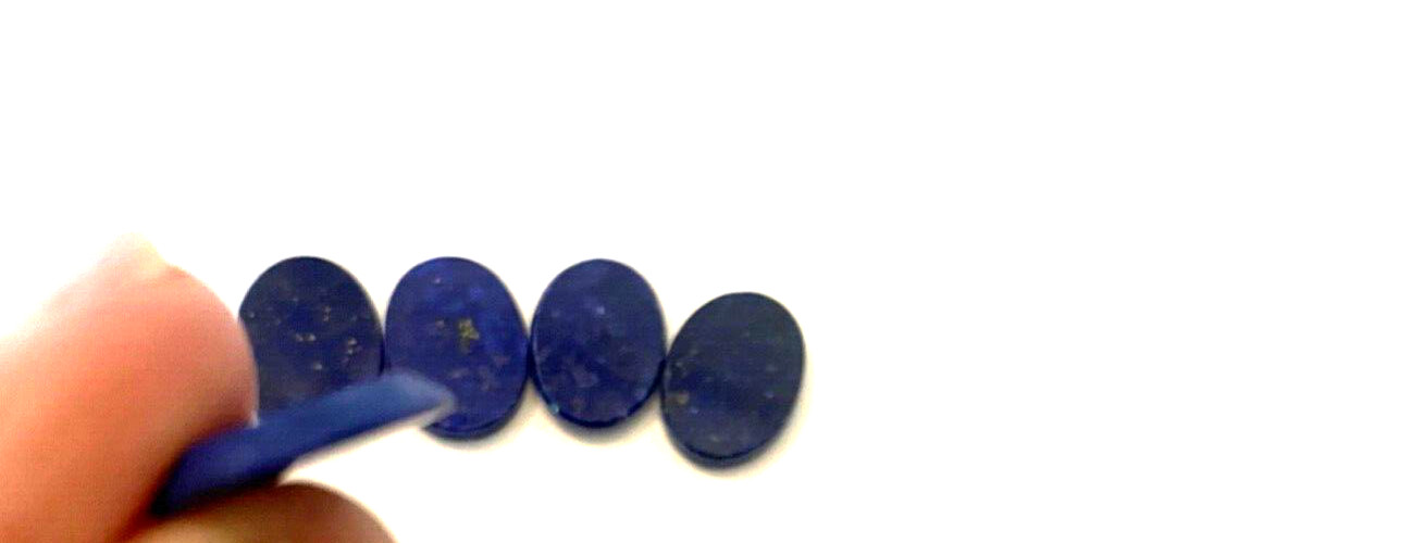 VINTAGE LOT 0F 10 PCS 14/10 MM NATURAL FLAT BLUE LAPIS LAZULI FREE SHIPPING