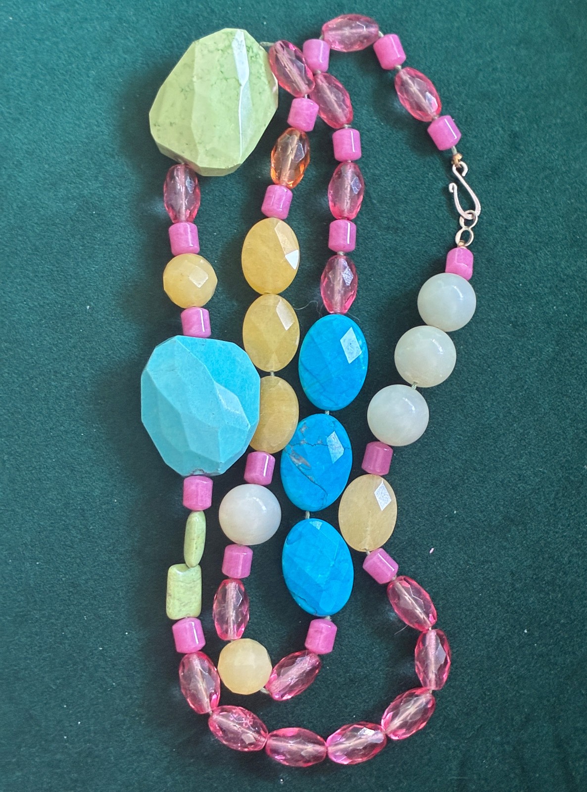 ONE OF A KIND, JUST SPECTACULAR COLOR, Semi Precious Stone Necklace 30″ HEALING