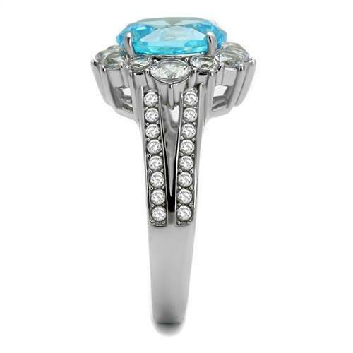 TK2977 – High polished (no plating) Stainless Steel Ring with AAA Grade CZ in