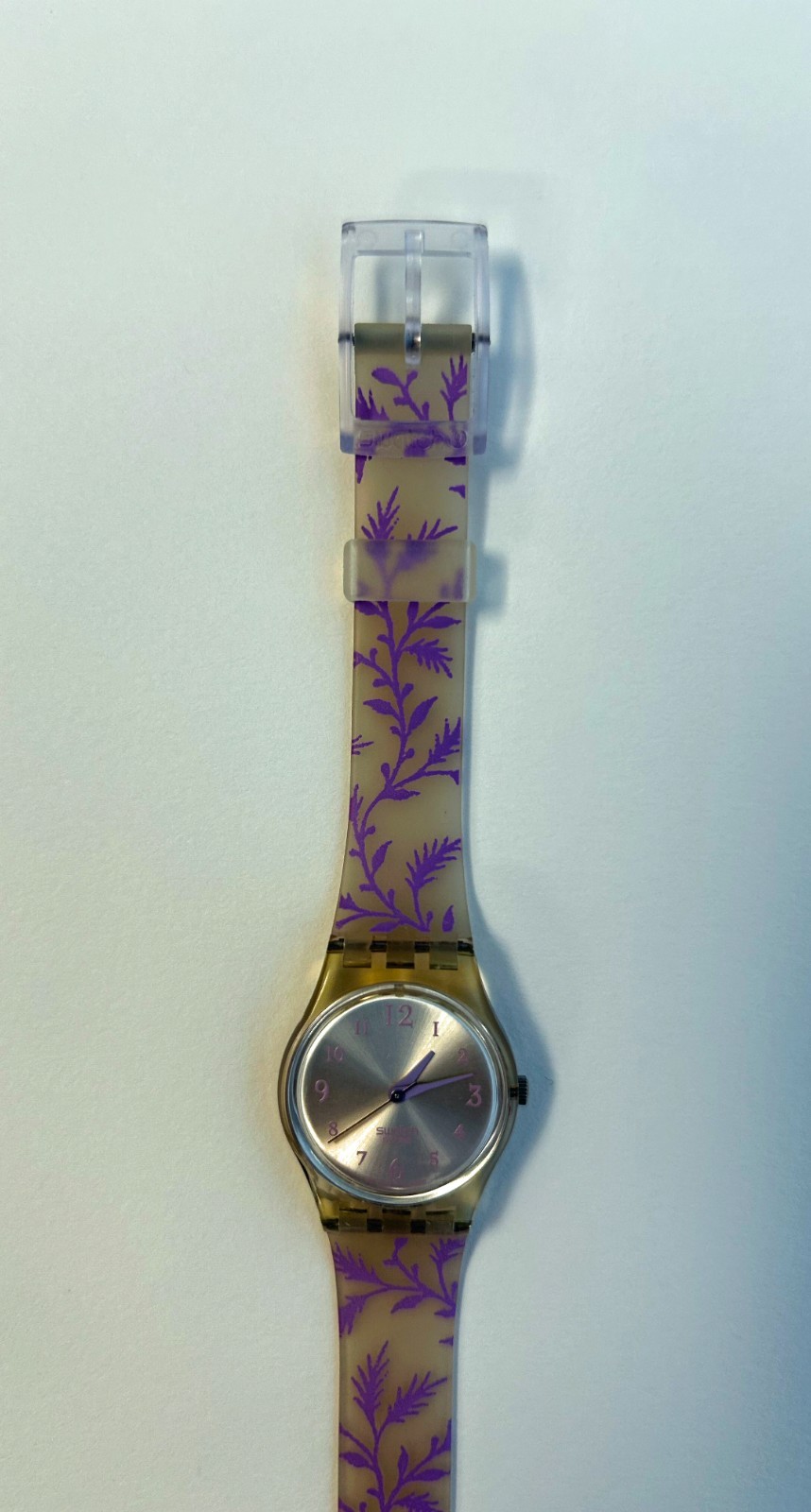 Vintage Swatch Watch in Dainty Floral Lavander
