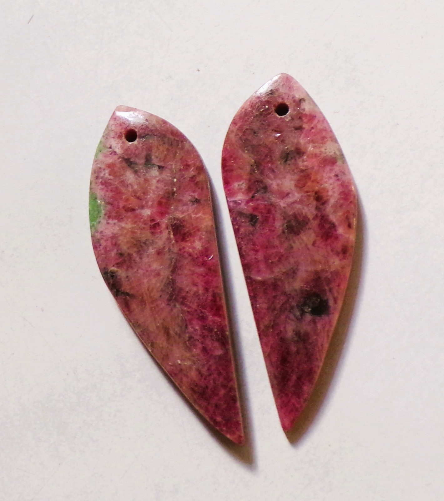 41.30 Cts Natural Ruby Zoisite Drilled Cabochon Match Pair Gemstone 38X13MM 109