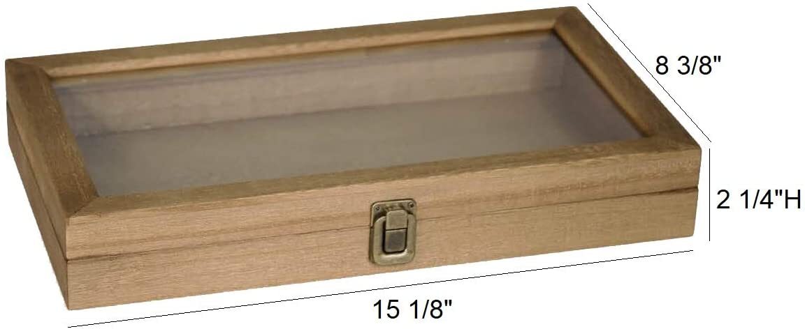 Jewelry Case with Glass Top and Lock with various finishes available