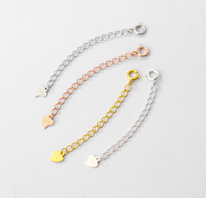 925 Sterling Silver Extender Chain with Spring Ring Clasp Extension 5cm/2″ DIY