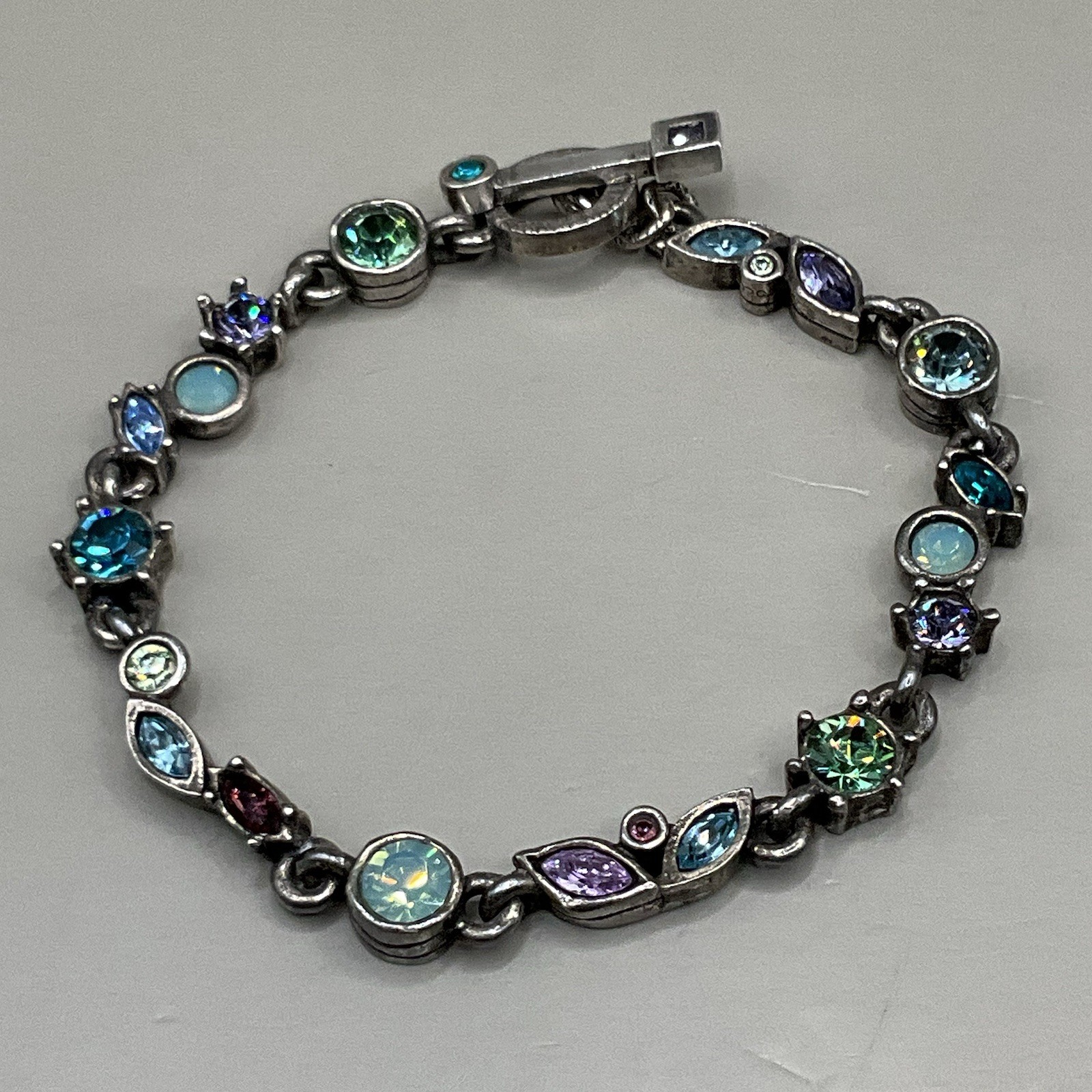 Patricia Locke USA Women’s Bracelet Silver Plated Swarovski Crystals 2004 7.25”