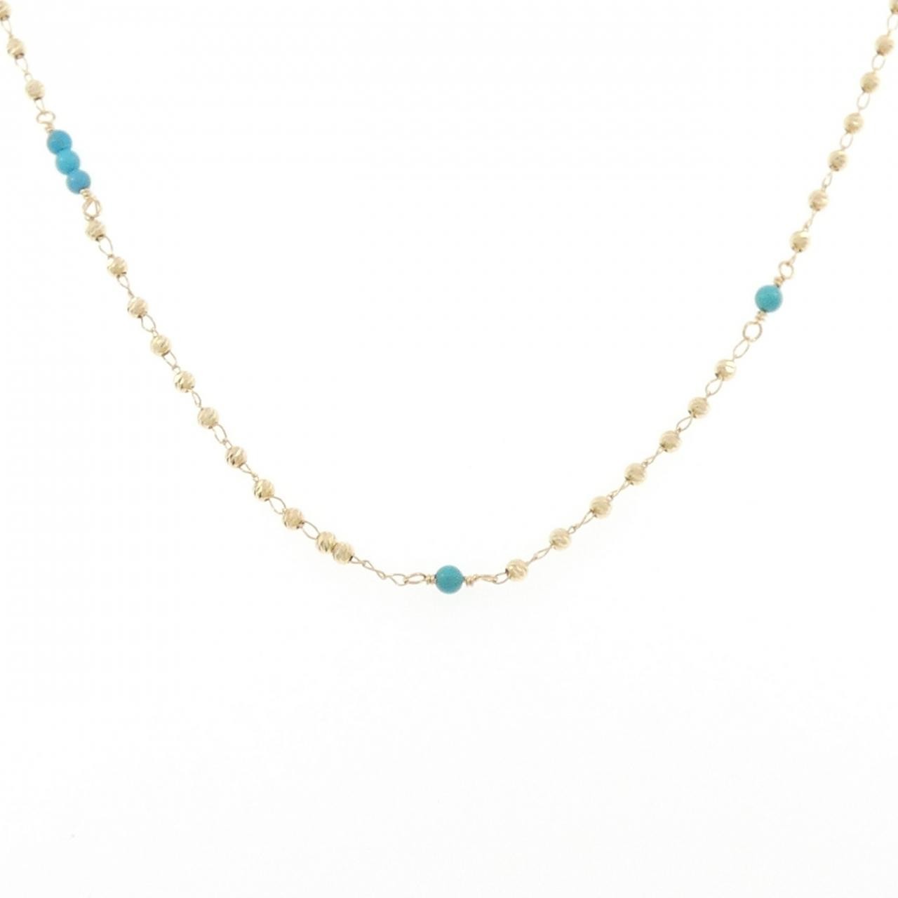 Authentic K18YG Turquoise Necklace #230-000-599-2583