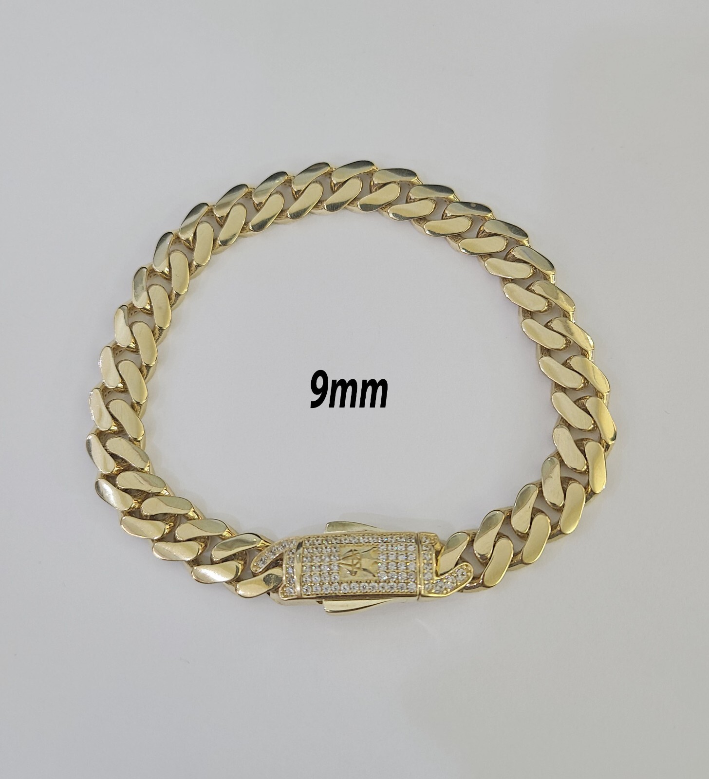 Real 14k Gold Monaco Bracelet 7mm-11mm 8″-8.5″ 14kt Yellow