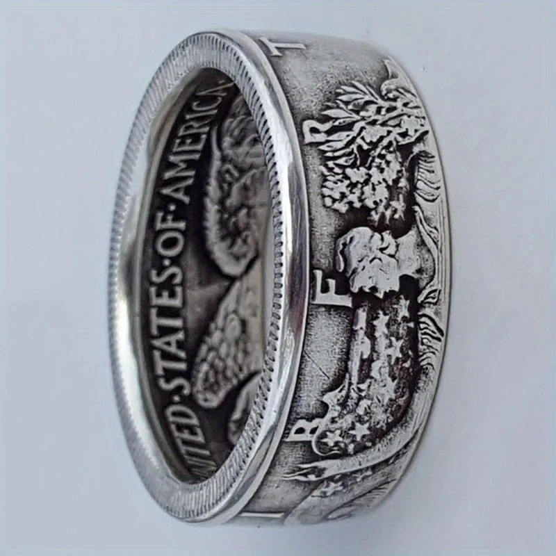 Silver Dollar Coin Ring Handmade Crafted Rare Silver Morgan Men Rings
