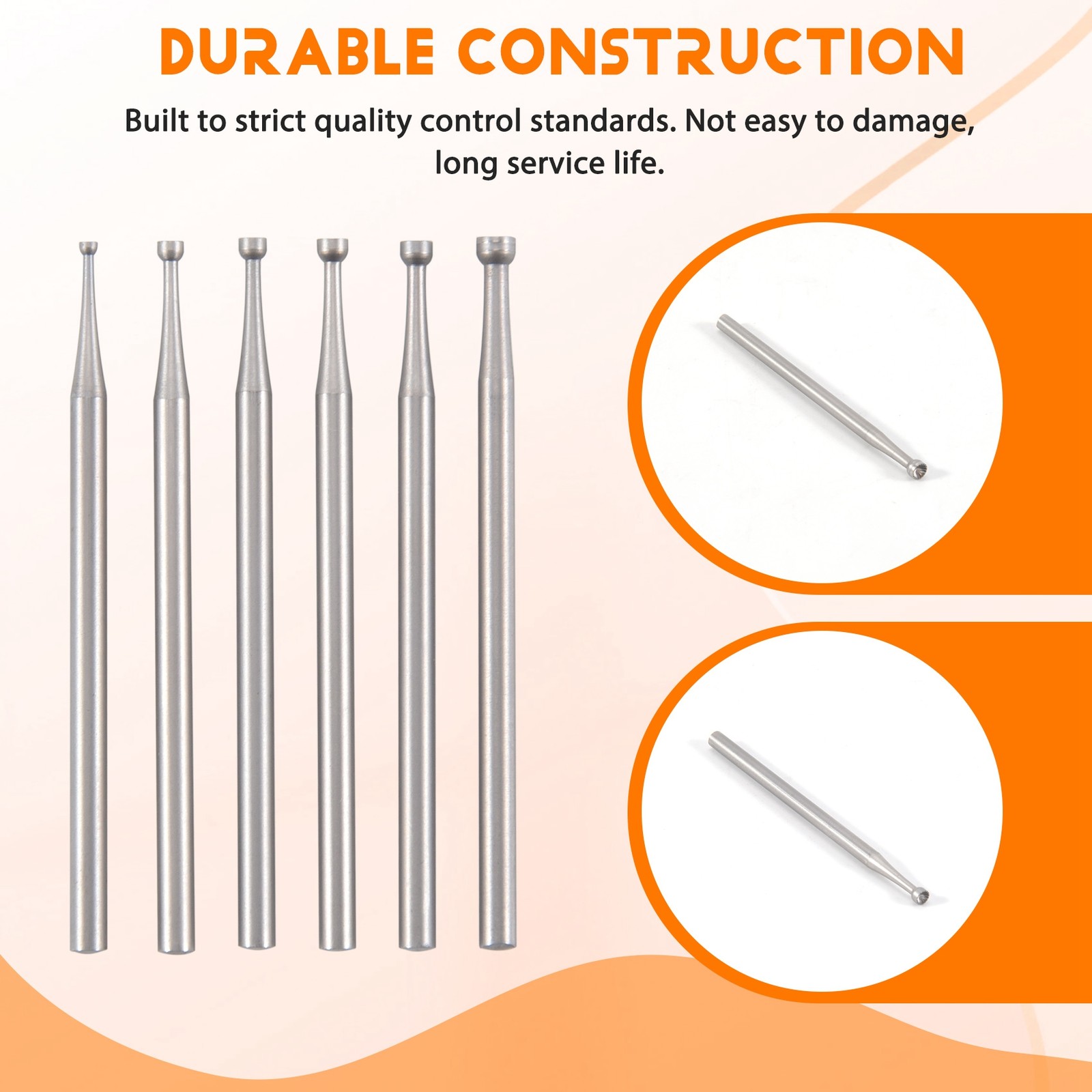 Round Cup Burr 3/32Inch Shank Jewelry Making Burs Silver 6 Pcs V7X41951