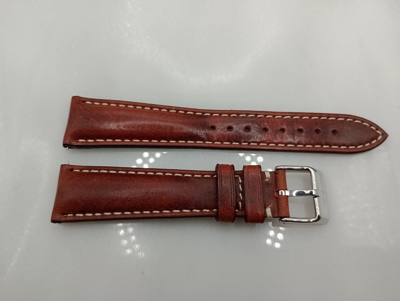 New Watchgecko Highley 20mm Italian Leather Handmade Brown Watch Strap 6B382