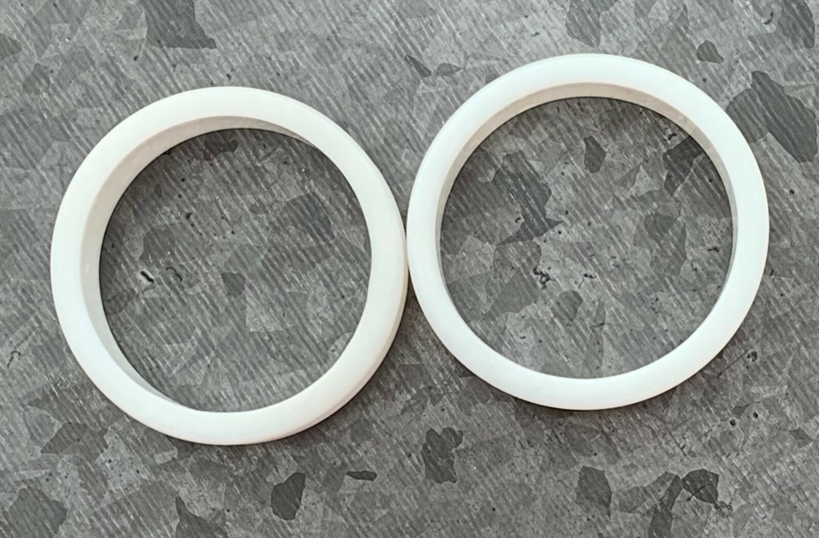 PAIR White Silicone Tunnels Double Flare Plugs Earlets Gauges up to 2 inch!