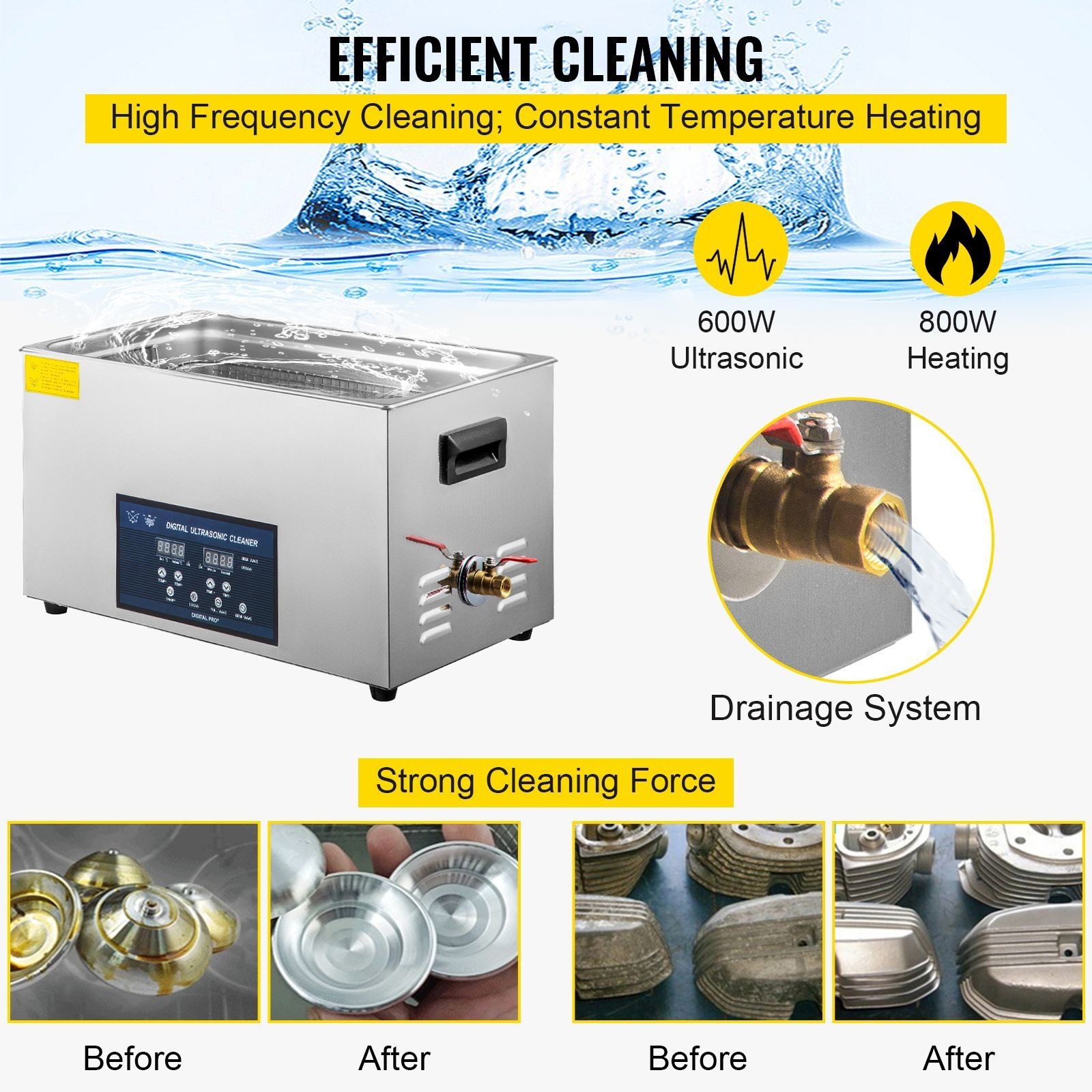 30L Ultrasonic Cleaner 28/ 40khz Dual Frequency Professional Ultrasonic Parts