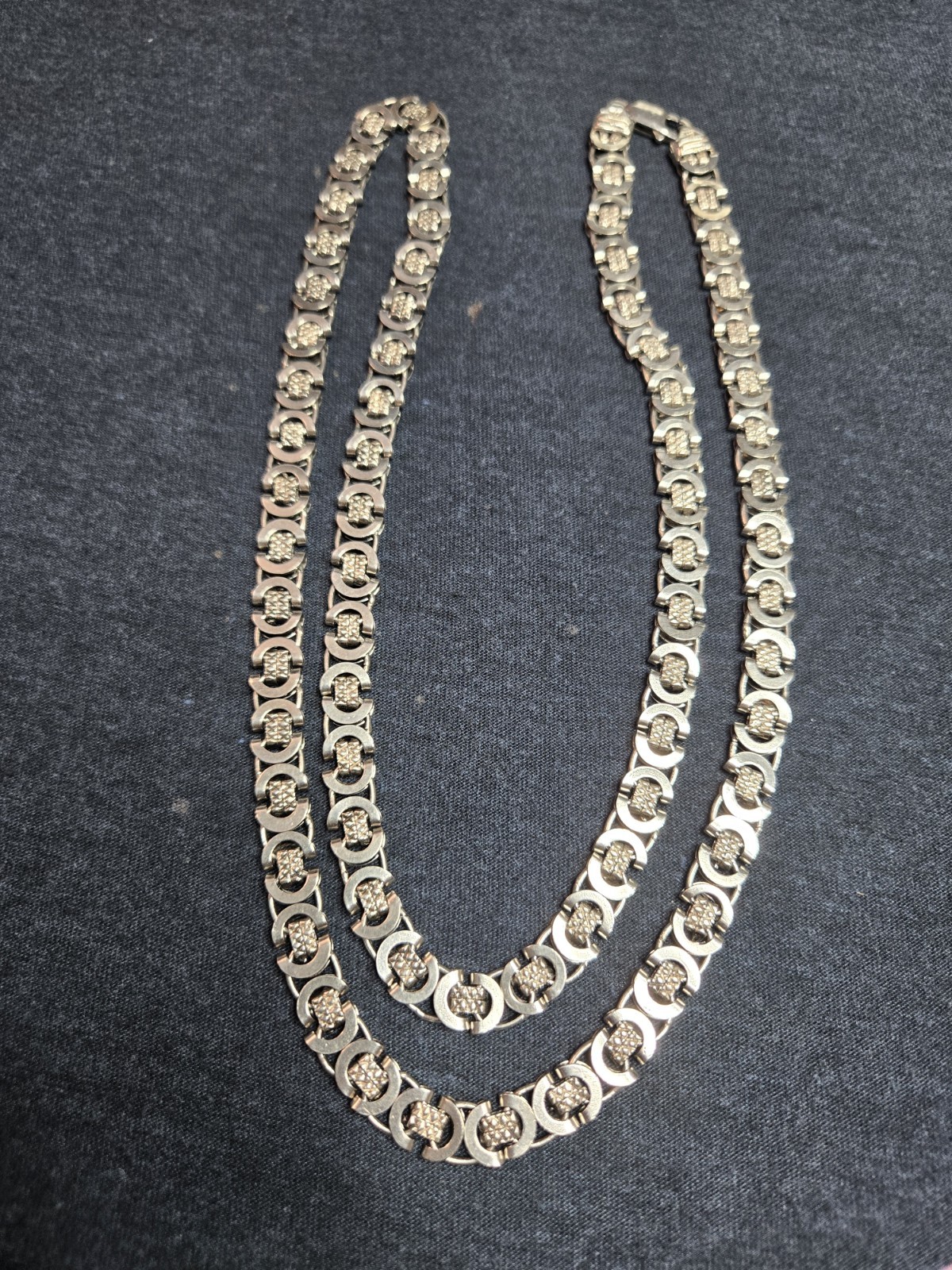 .925 sterling silver necklace vintage, 33inches Long 9mm X 3mm 80.2g
