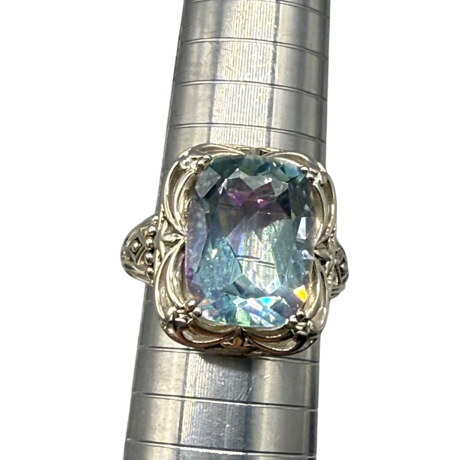 Orvieto Odyssey Sterling Silver 10.00 Ct TGW Cassiopeia Quartz Ring Size 10