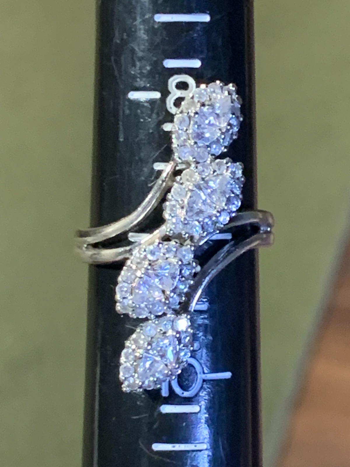 Vintage sterling silver large statement cocktail wrap ring size 9