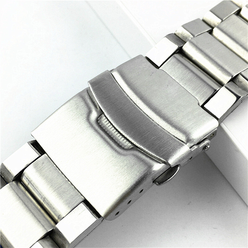 High Quality Mens Brushed Bracelet Stainless Steel Watch Band Strap 20 22 24mm