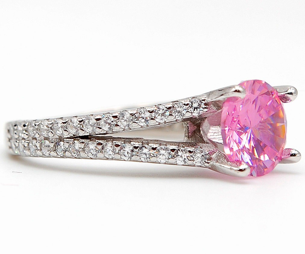 3CT Heat Treated Pink Topaz 925 Sterling Silver Ring Jewelry Sz 6 MB1-1