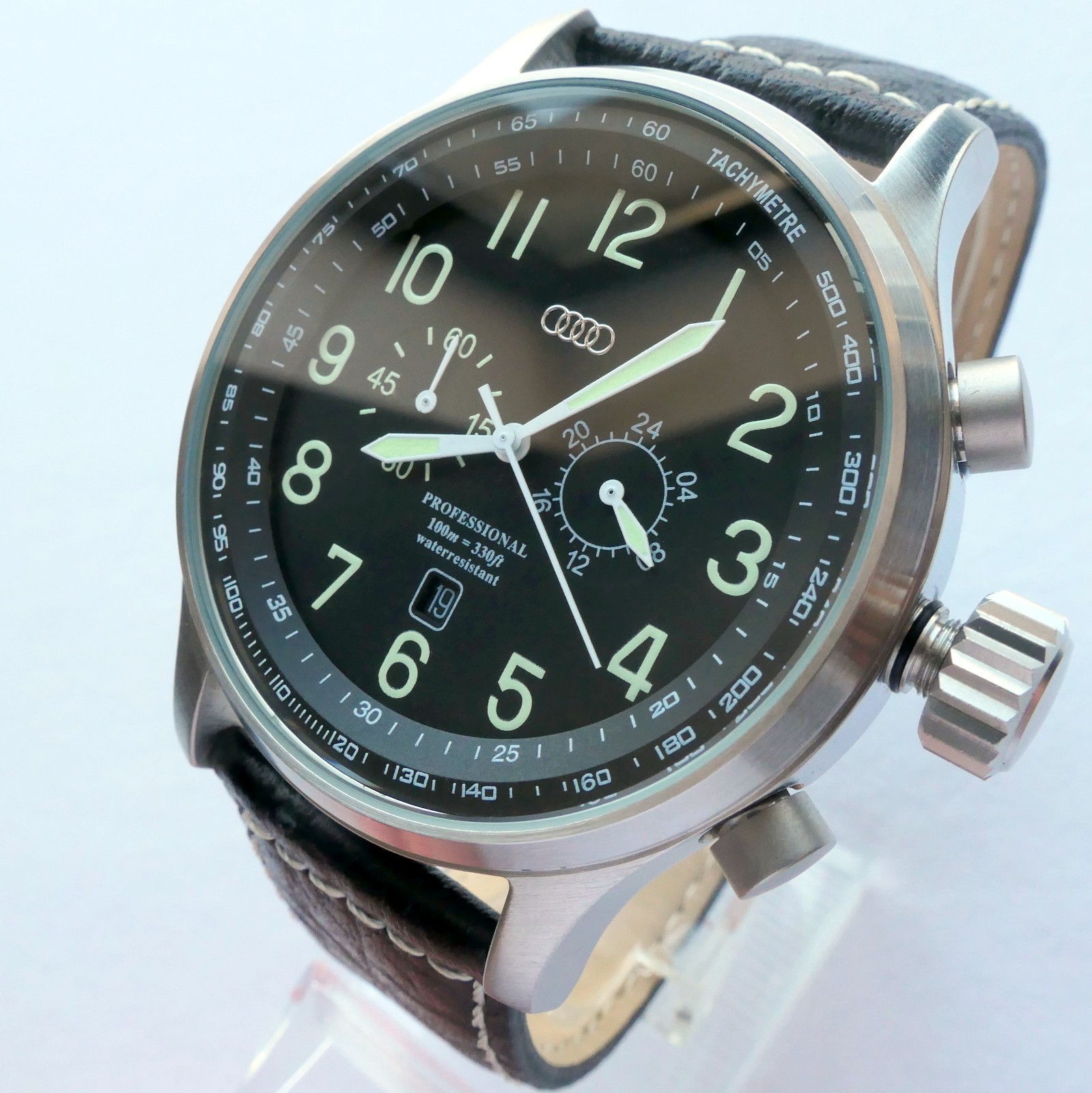 Audi RS S Motorsport Racing Pilot Car Accessory Driver Sport Chronograph Watch