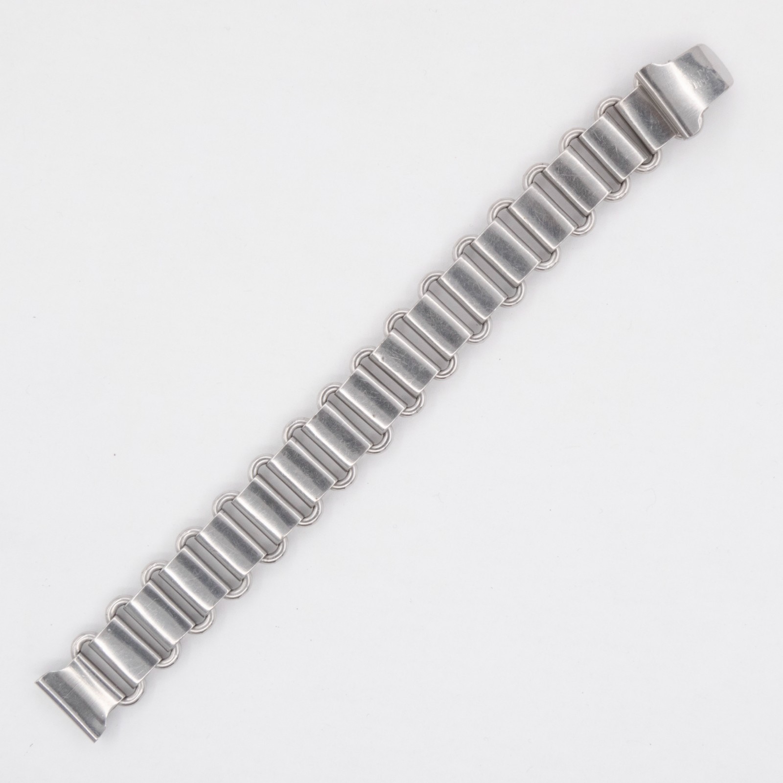 Vintage 14.7 mm Silvertone Ladder Style Wristwatch Bracelet