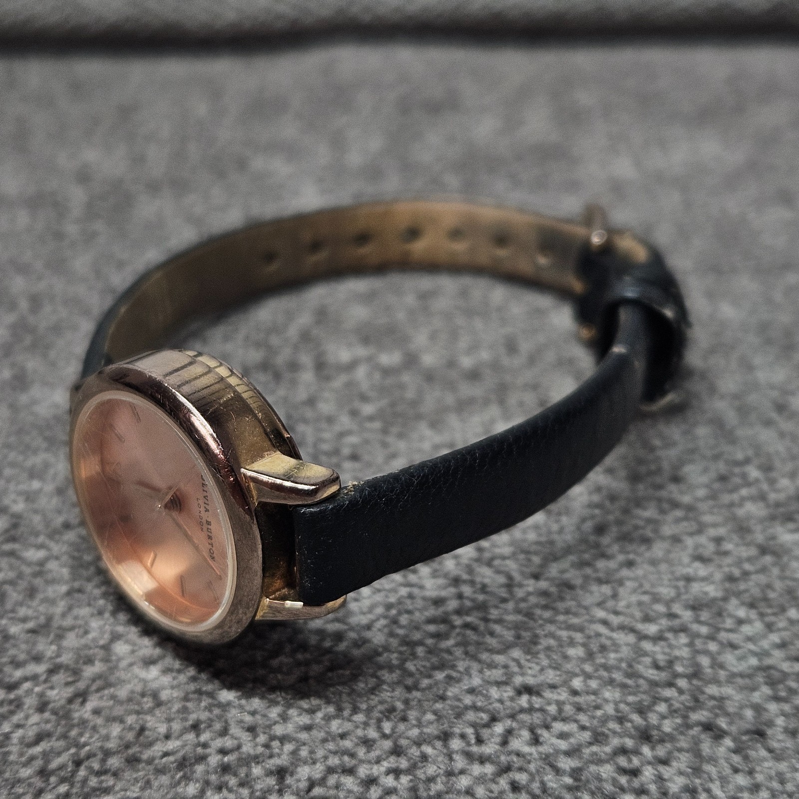 OLIVIA BURTON OB14MC31 Ladies Rose Gold Quartz Watch Black – Used / New Battery