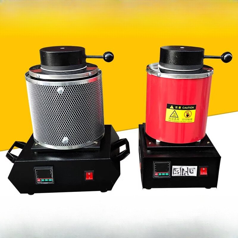 1600W Electric Melting Furnace Gold Silver Copper Smelter Graphite Crucible 220V