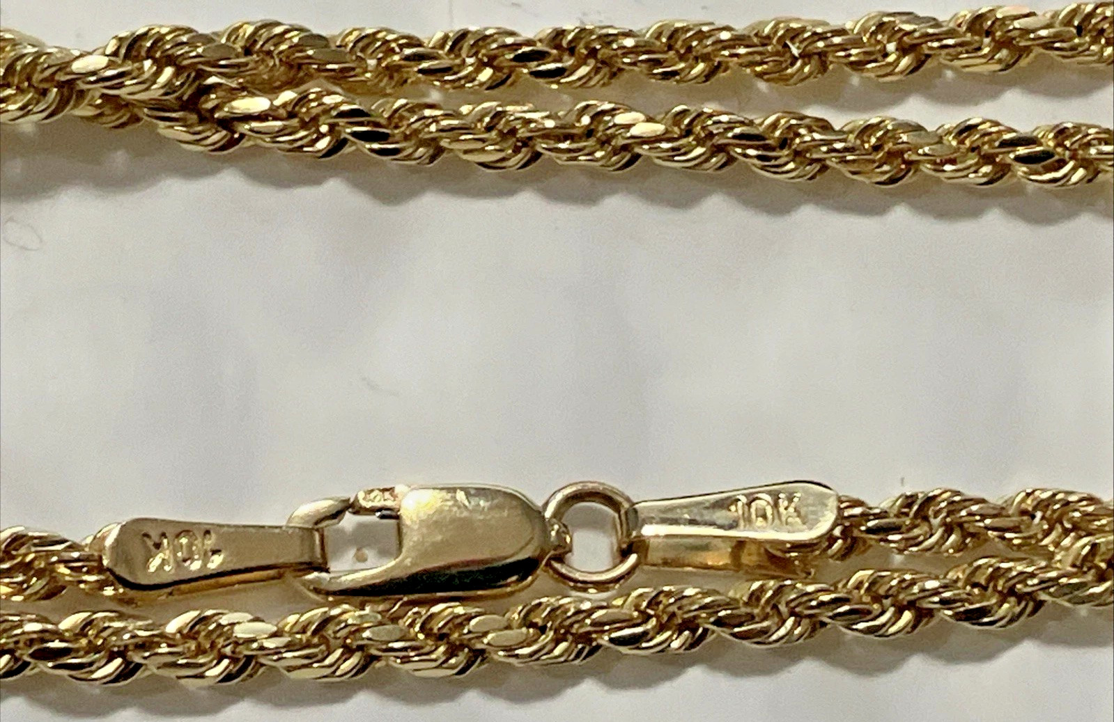 10kt Real Gold Rope Chain 3Grams 2mm 22” GND Brand New with Tag 10K