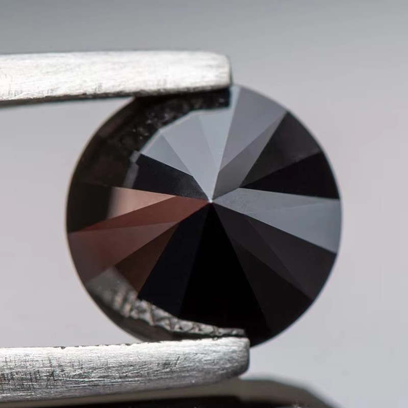 3-6.5mm 1/5/10pcs D Color Round Black Loose Moissanite Real Gemstone Pass Tester