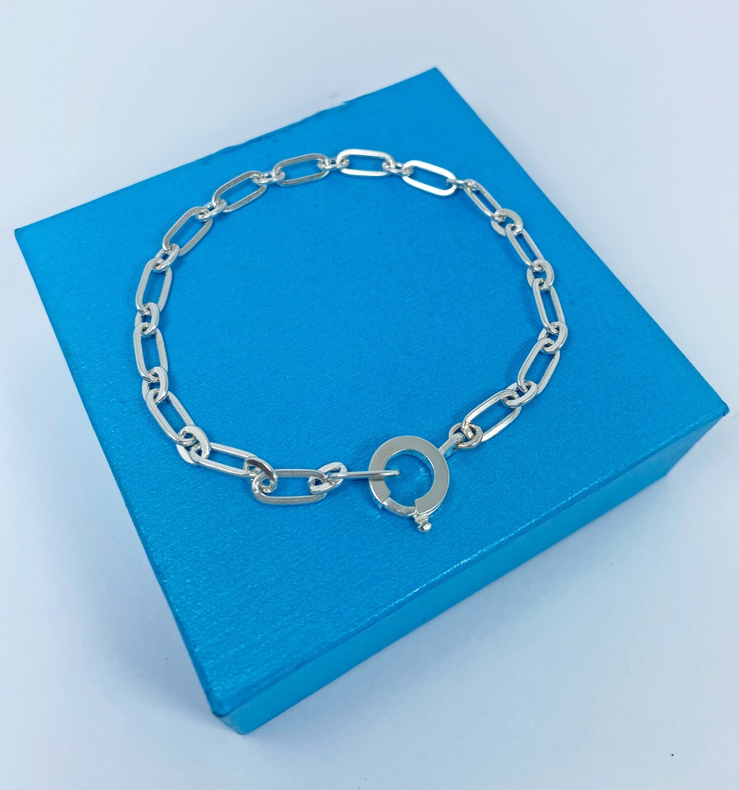 Flat Figaro Link Chain Bracelet, Handmade Unisex Bracelet, Holiday Jewelry Gifts