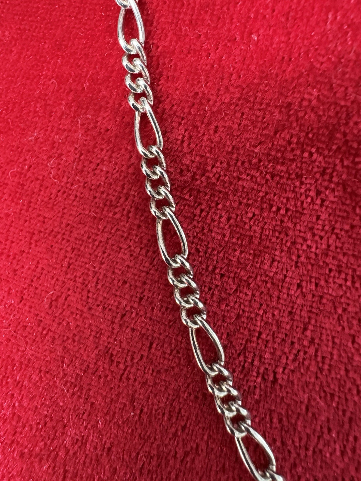 Vintage Sterling Silver Figaro Chain Hallmarked 51cm