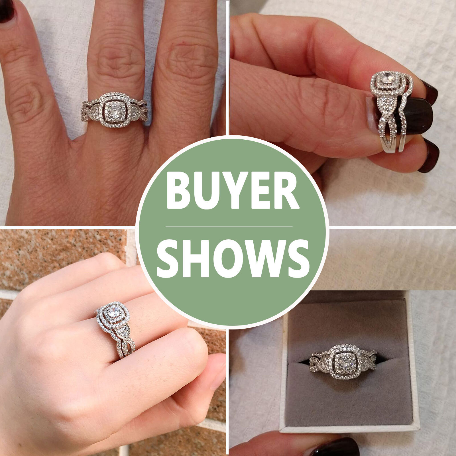 925 Silver Wedding Band Set Engagement Ring Set Promise Ring for Her AAAAA CZ