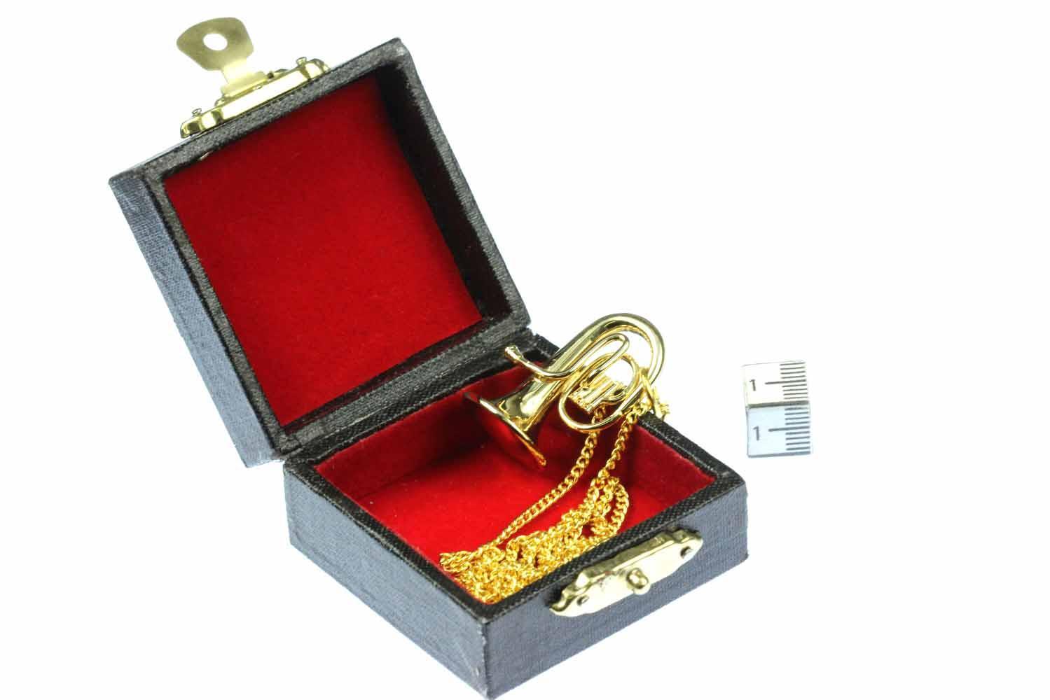 Tuba Necklace Miniblings Tenorhorn Tubas 60cm + Box gold-plated