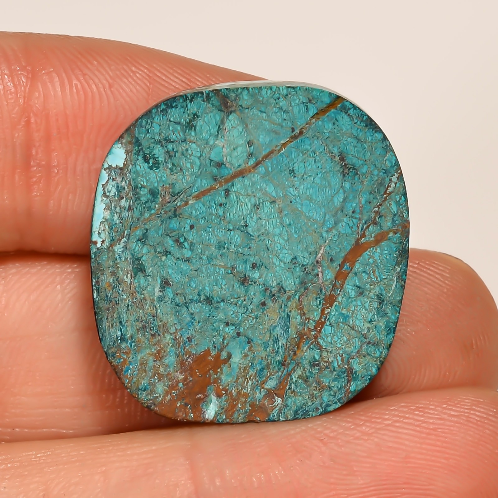 29.00 CTS Beautiful NATURAL TIBET TURQUOISE Cushion Cabochon Gemstone 22X24X5 mm