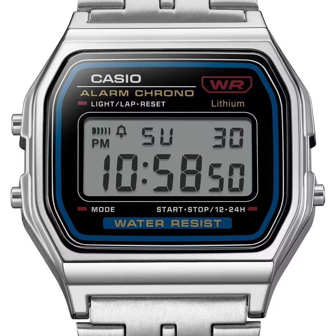 CASIO Standard A159WA-N1JH Quartz Digital Silver Dial Chronograph Watch