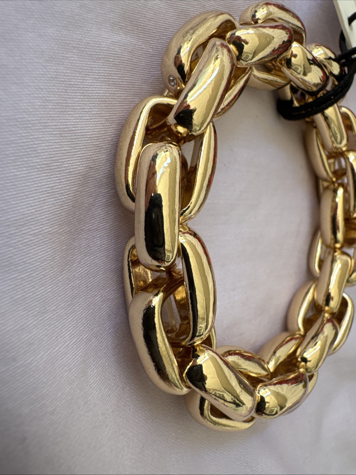 Open Edit Jumbo Puffy Link Rope Chain Stretch Bracelet Goldtone NEW $35