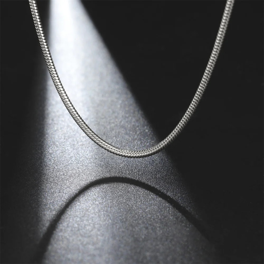 Snake Chain Necklace Stainless Steel 0.9mm 1.2mm 2mm 40-60cm Women Jewelry
