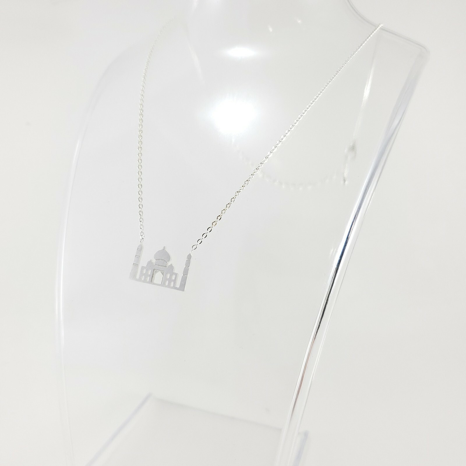 Taj Mahal SILVER Plated Necklace India Mausoleum Agra Asia Punjabi Shah Jahan