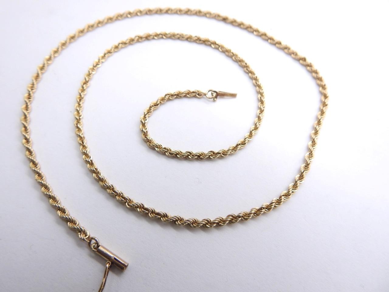 14K Solid Yellow GOLD Rope Chain Necklace 20.5″ inch 11.1 Grams 2.50 mm