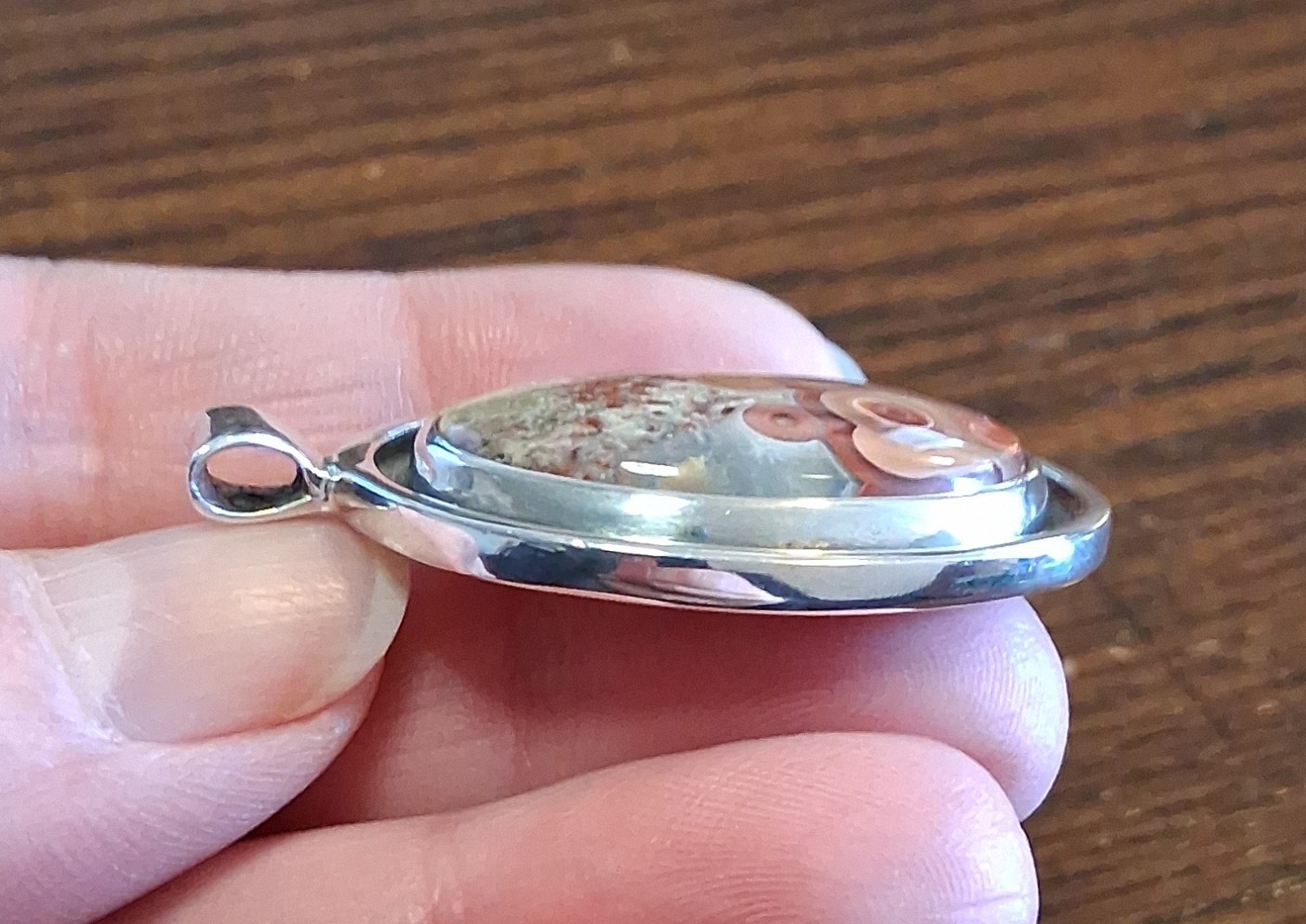 Vintage Sterling Crazy Lace Agate Pendant 19grams See Pics/Description