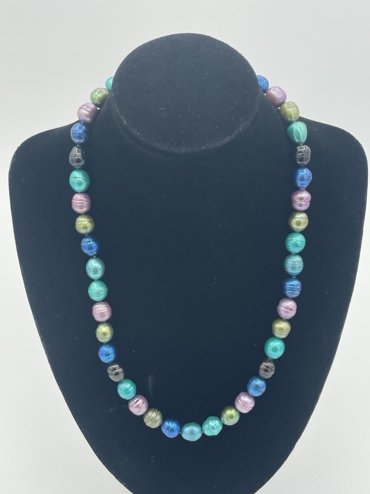 Honora Multi Color Ringed Baroque Pearl Necklace 8.7mm – Sterling Clasp