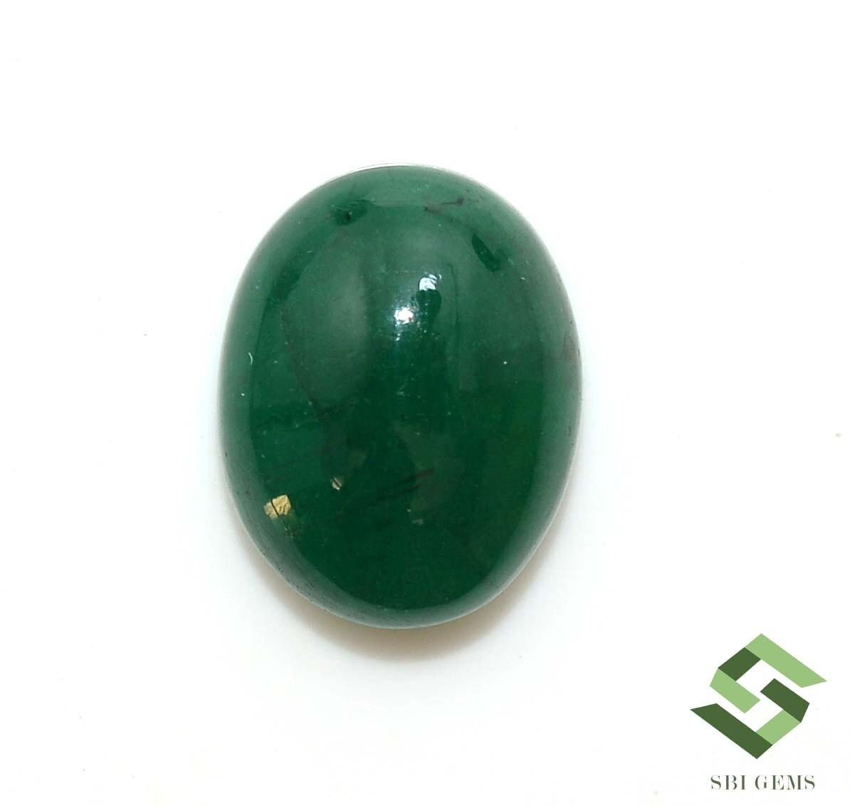 14×11 mm Certified Natural Emerald Oval Cabochon 7.36 CTS Loose Gemstone
