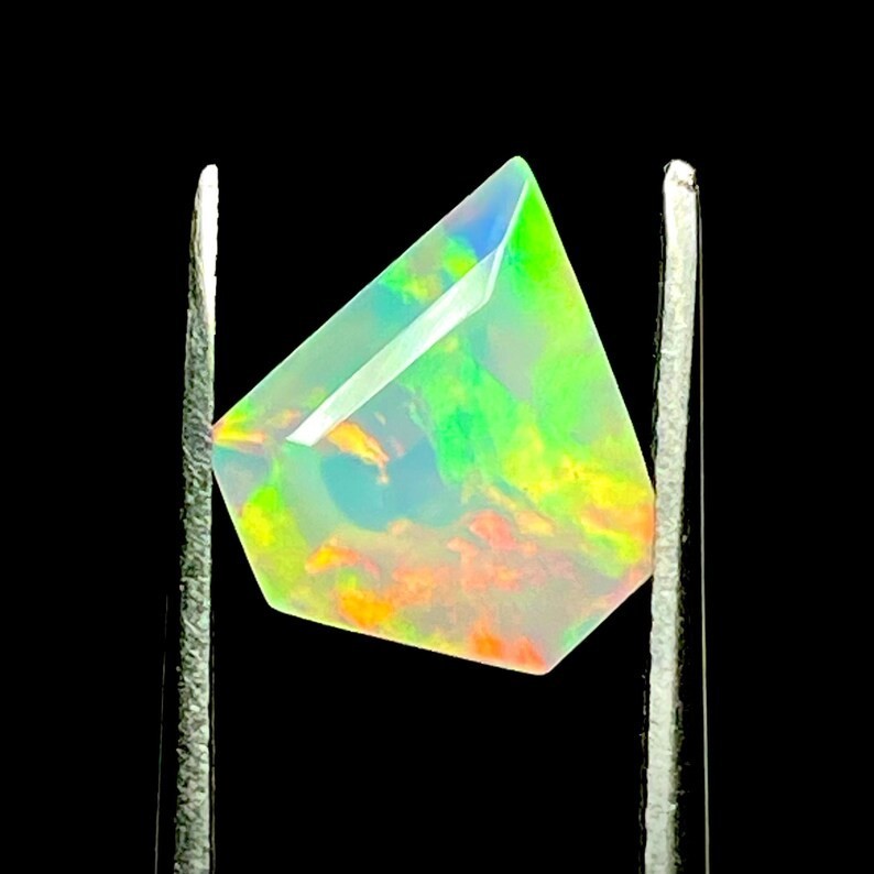 Faceted Ethiopian Fire Opal: 1.80 Carat Fancy Gemstone (11x10x6.40MM) SBR- Z-168