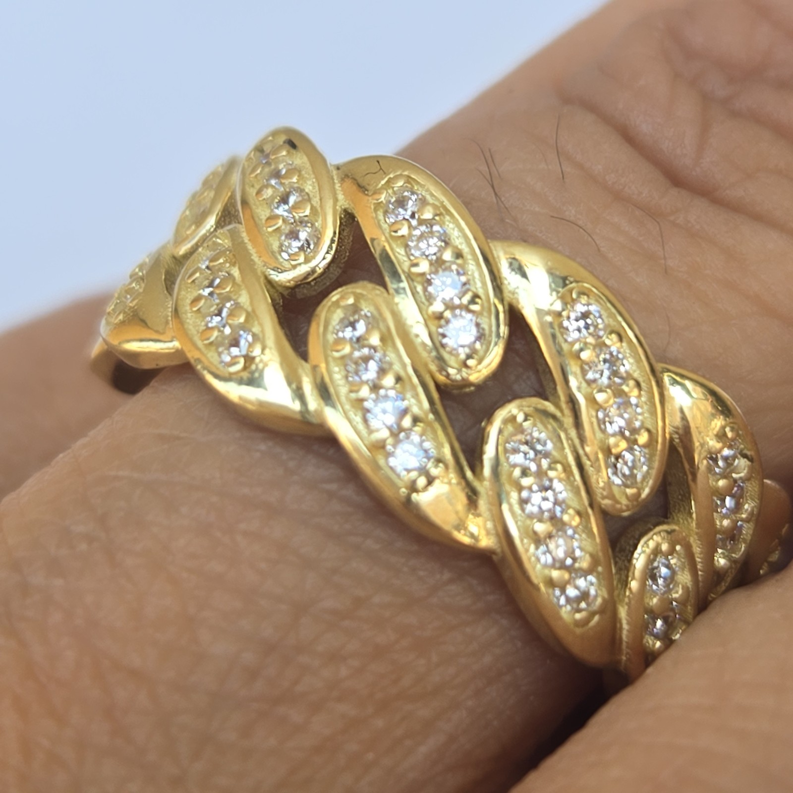 Solid 10k yellow Gold Cuban Ring Band