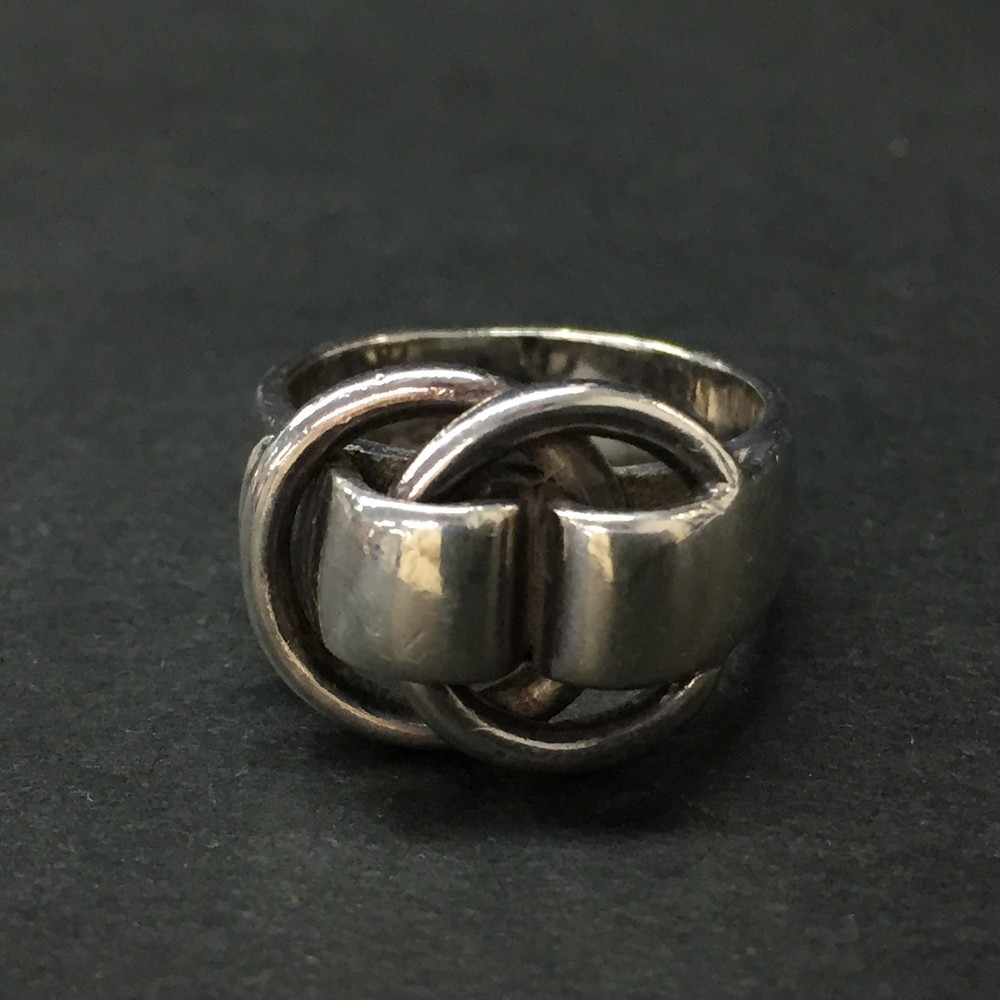 EGA HERMES Deux Anneaux Silver 925 6.5g Ring ISO sz:50*/ZA0188