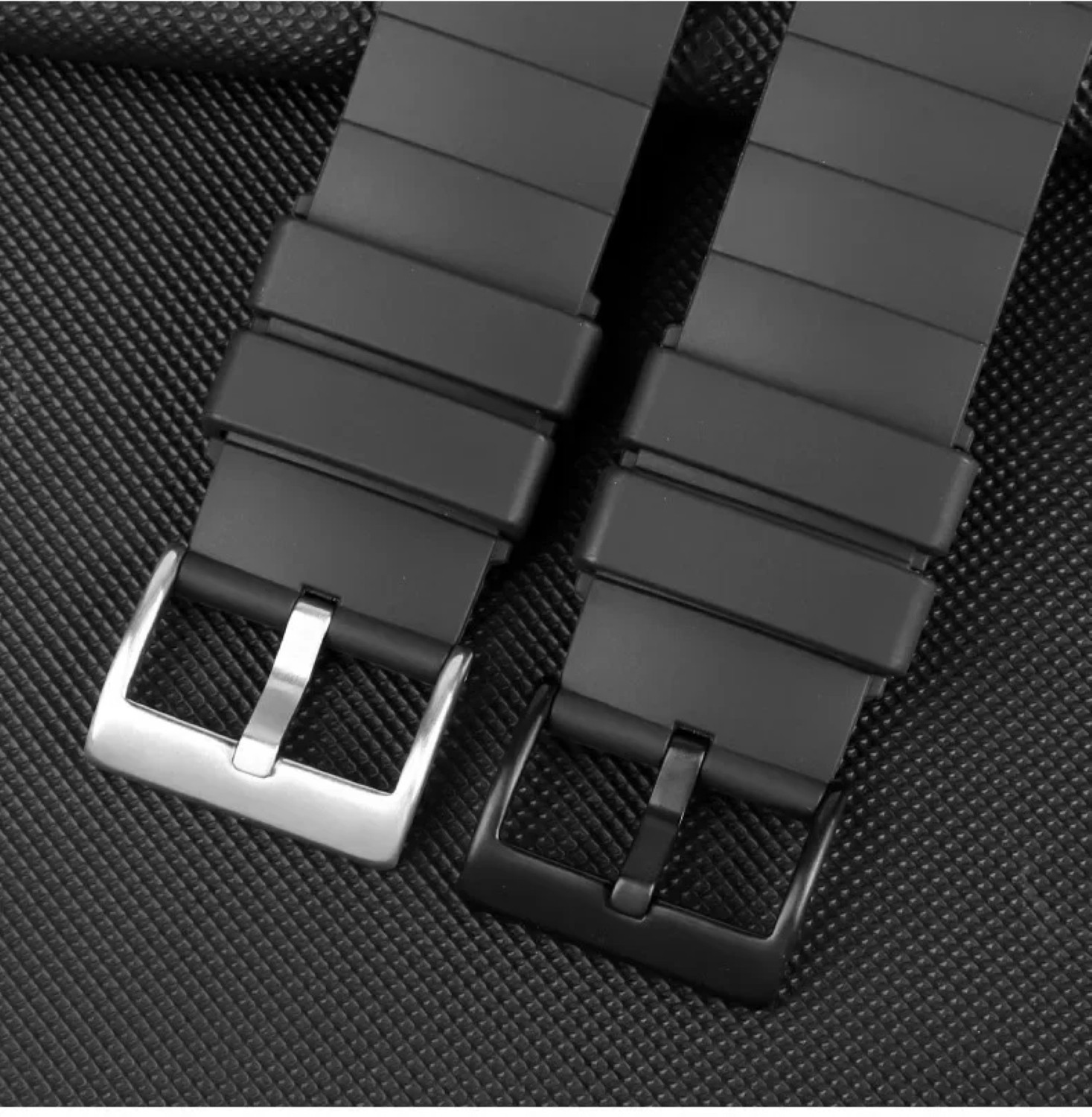 23mm Watchband For Cartier Santos 100 Rubber Band Black Rivet Silicone Strap