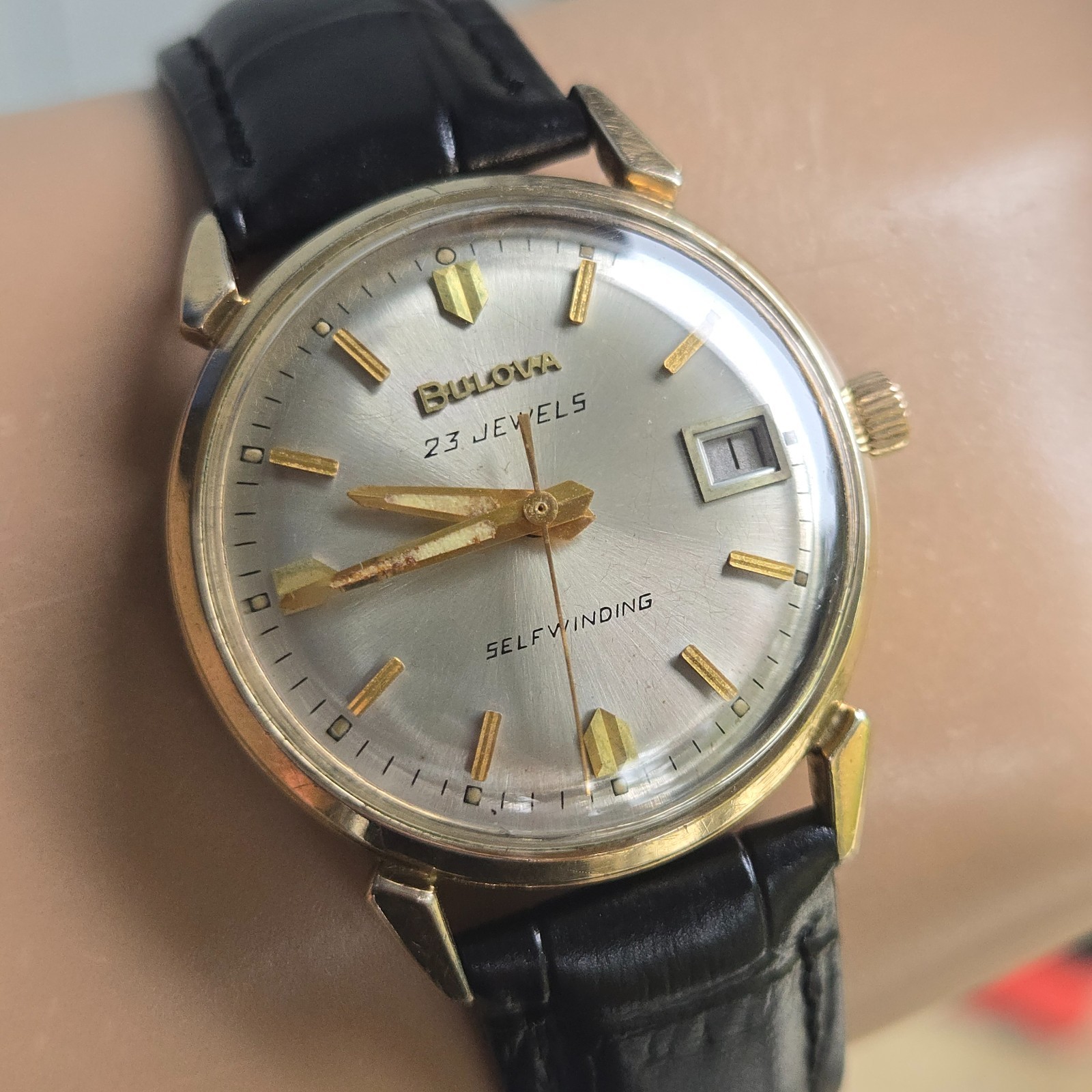 Vintage BULOVA Date King men’s automatic watch 10BPACD 23Jewels 10K RGP 1968
