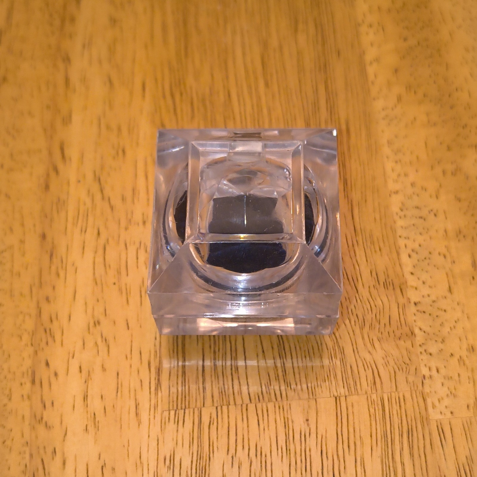 Clear Acrylic Square Ring Jewelry Box w/ Black Velvet Lined Insert, 1pc